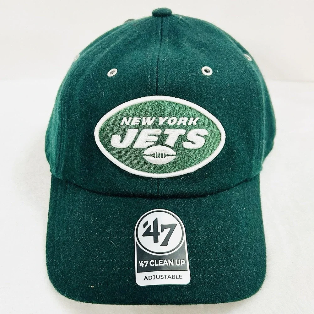'47 Brand New York Jets Wooly Clean Up Hat Cap‎ Adjustable Strap Green NFL